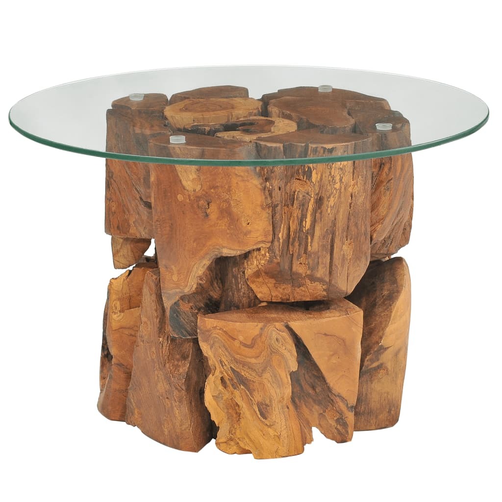 vidaXL Coffee Table Solid Teak Driftwood 23.6" - Pozzby Home Solutions