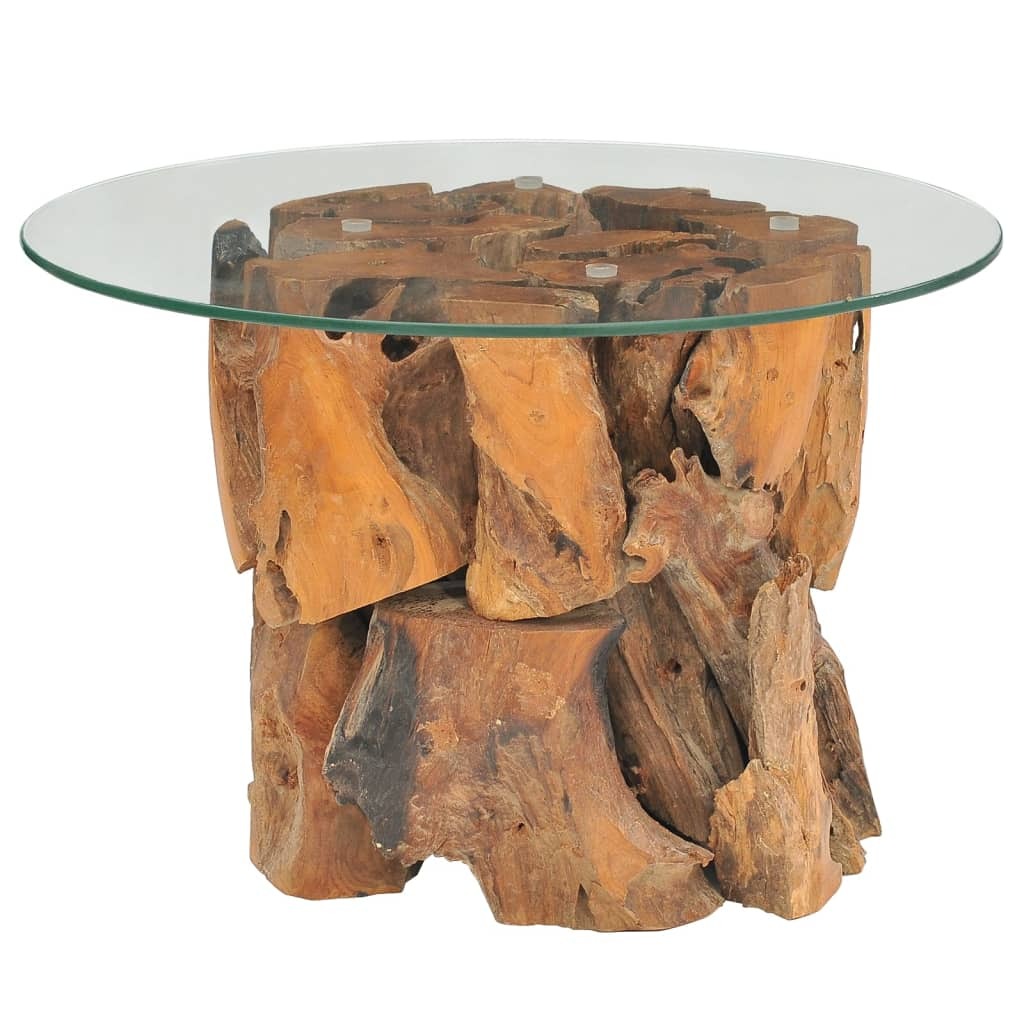 vidaXL Coffee Table Solid Teak Driftwood 23.6" - Pozzby Home Solutions