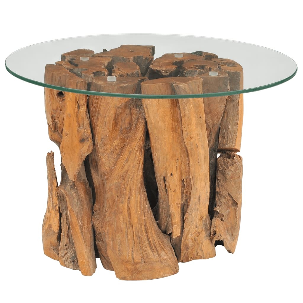 vidaXL Coffee Table Solid Teak Driftwood 23.6" - Pozzby Home Solutions