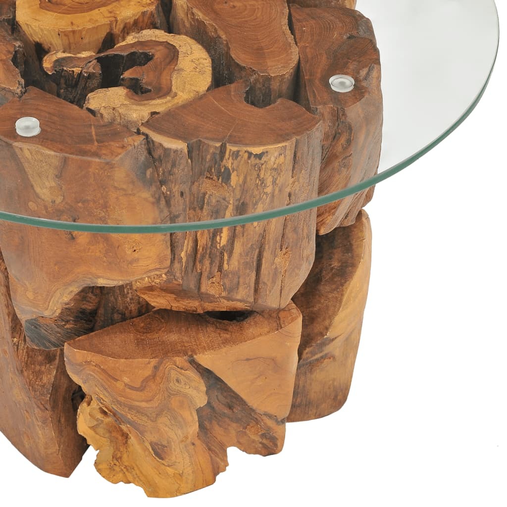 vidaXL Coffee Table Solid Teak Driftwood 23.6" - Pozzby Home Solutions