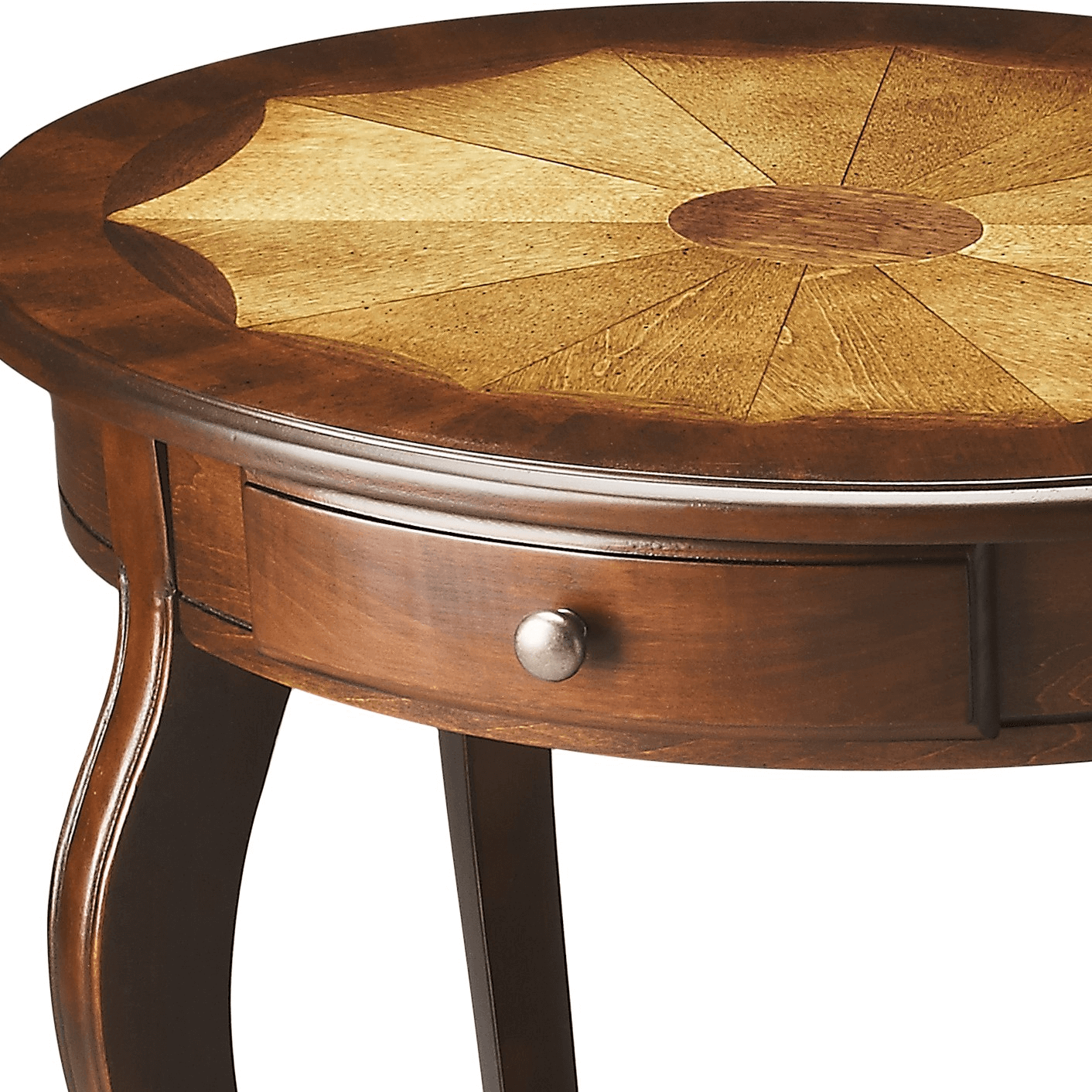 "Traditional Cherry Oval Accent Table"Exquisite and compact in design the Traditional Cherry Oval Accent Table is built to perfection. This circular table has a very unique burnished pattern line design Accent TablesPozzby Home SolutionsPozzby Home Solutions"Traditional Cherry Oval Accent Table"