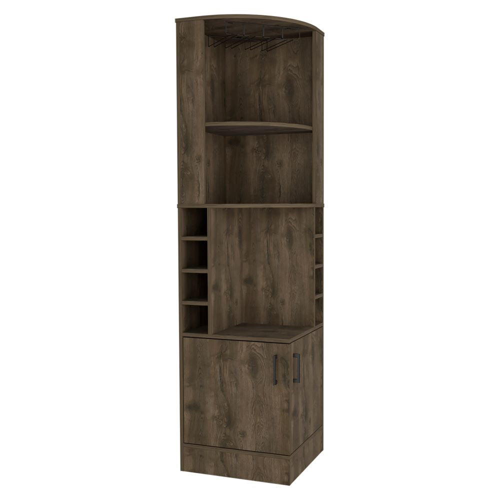 Bar Cabinet Papprika, 8 Wine Cubbies, Double Door, Dark Brown Finish - Pozzby Home Solutions