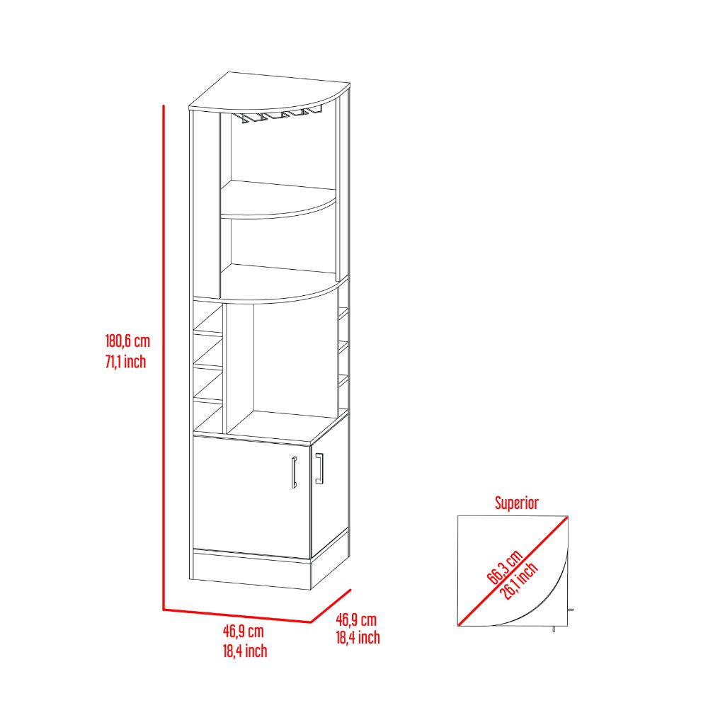 Bar Cabinet Papprika, 8 Wine Cubbies, Double Door, Black Wengue Finish - Pozzby Home Solutions