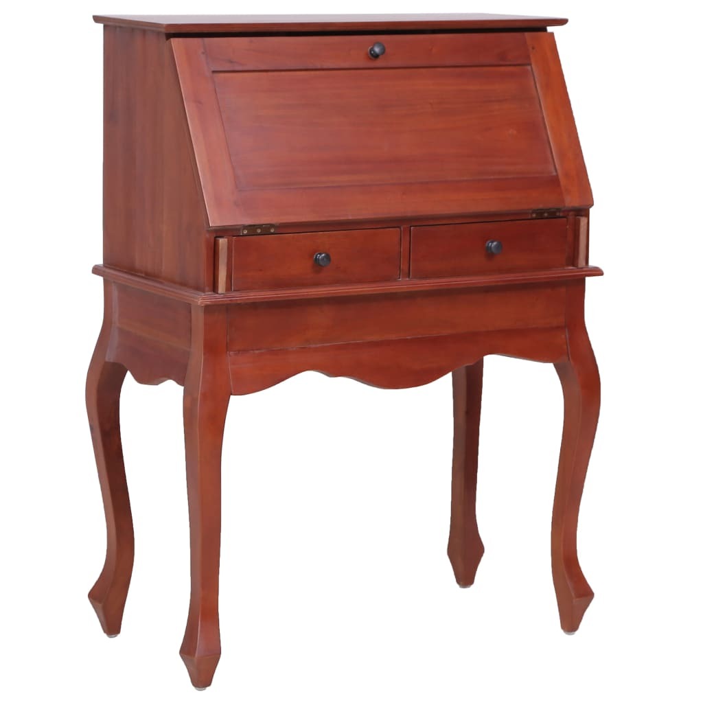 vidaXL Secretary Desk Brown 30.7"x16.5"x40.6" Solid Mahogany Wood - Pozzby Home Solutions