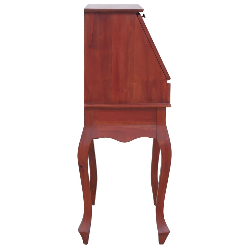 vidaXL Secretary Desk Brown 30.7"x16.5"x40.6" Solid Mahogany Wood - Pozzby Home Solutions