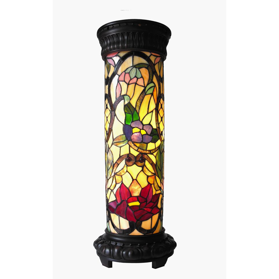 ROSELLE Tiffany-glass 2 Light Floral Pedestal Light Fixture 30" TallThis Tiffany style floral design 2-light pedestal lamp features an antique bronze finish that will complement many decors throughout your home. Hand crafted from indAccent LightingPozzby Home SolutionsPozzby Home SolutionsROSELLE Tiffany-glass 2 Light Floral Pedestal Light Fixture 30" Tall