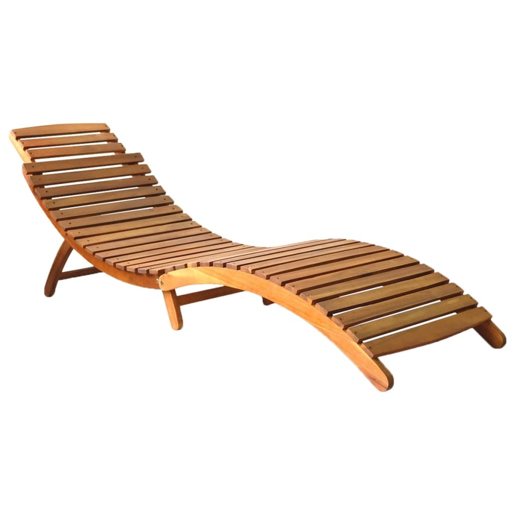 vidaXL Sun Loungers 2 pcs with Cushions Solid Acacia Wood - Pozzby Home Solutions