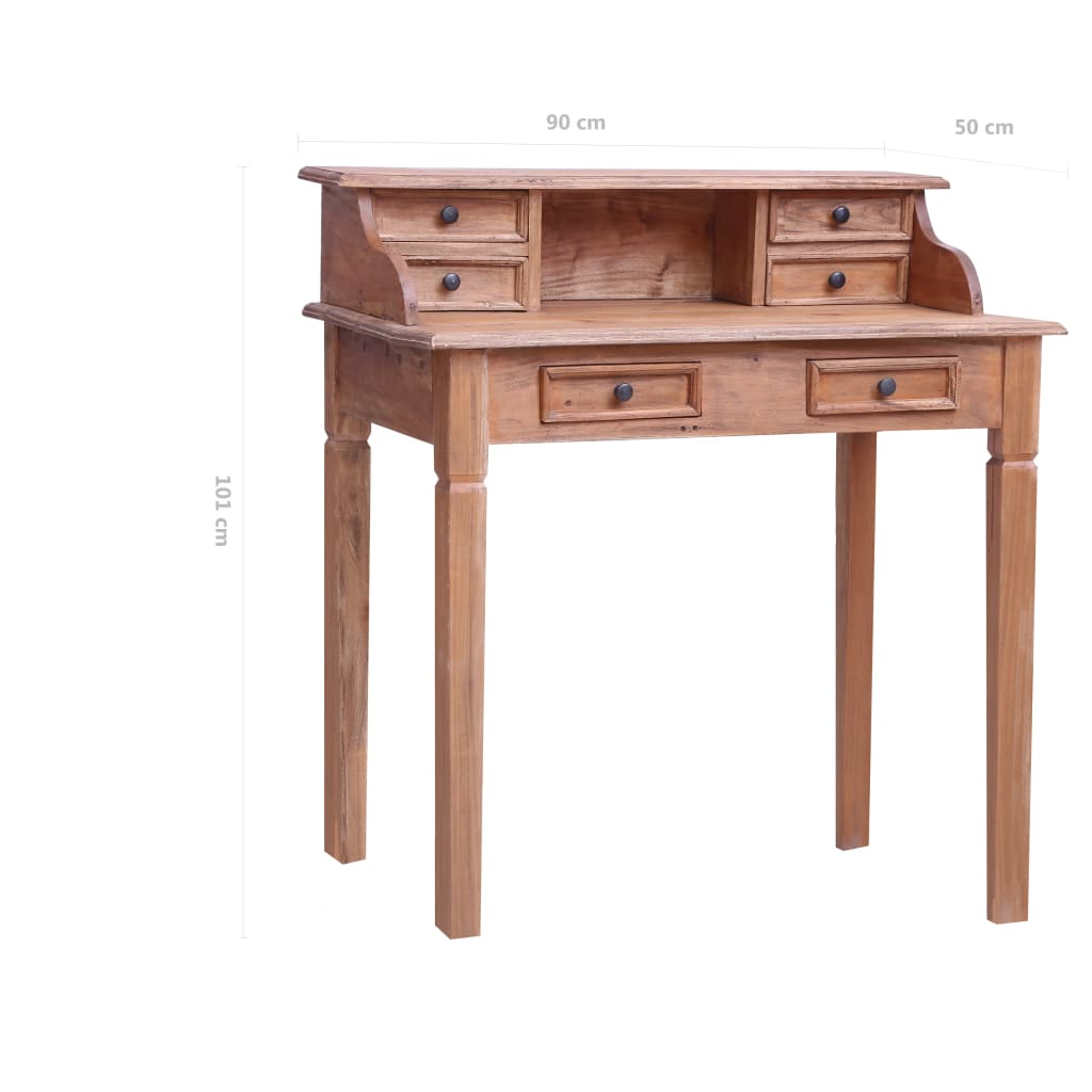 Writing Desk with Drawers Solid Reclaimed Wood