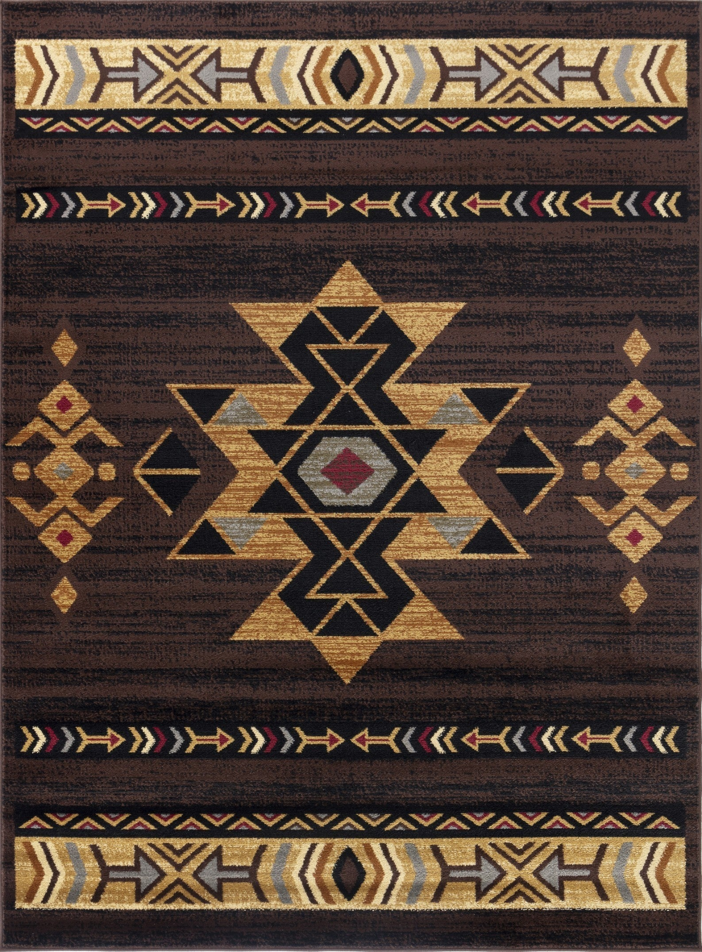 Tribes Brown 5 ft. 3 in. x 7 ft. 3 in. Southwest Area Rug - Pozzby Home Solutions