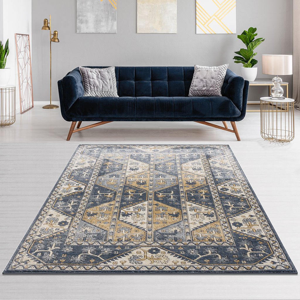 Tiled Border Area Rug - Pozzby Home Solutions