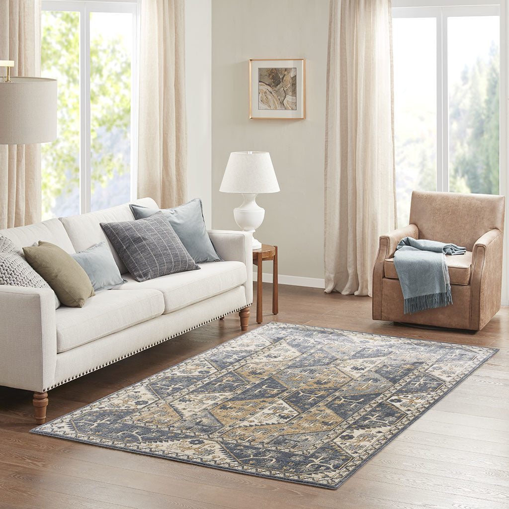 Tiled Border Area Rug - Pozzby Home Solutions