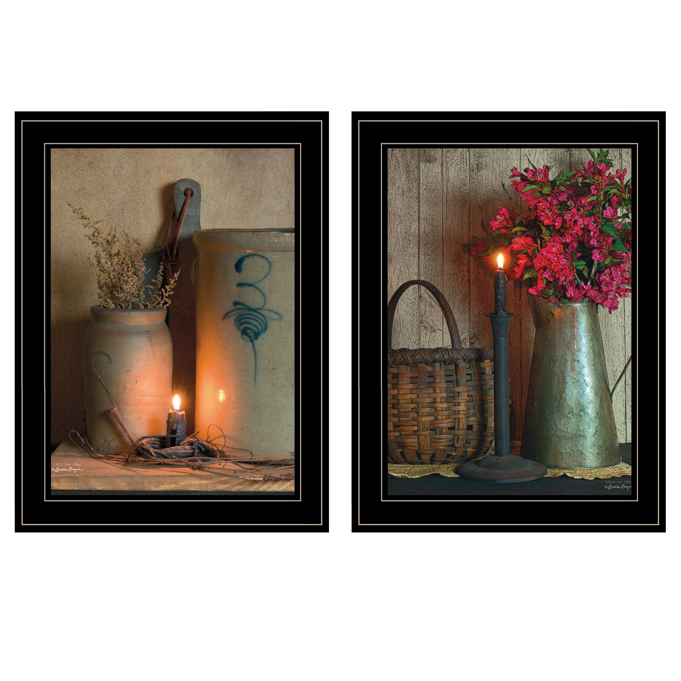 Country Candlelight Collection Framed Wall Art - Pozzby Home Solutions