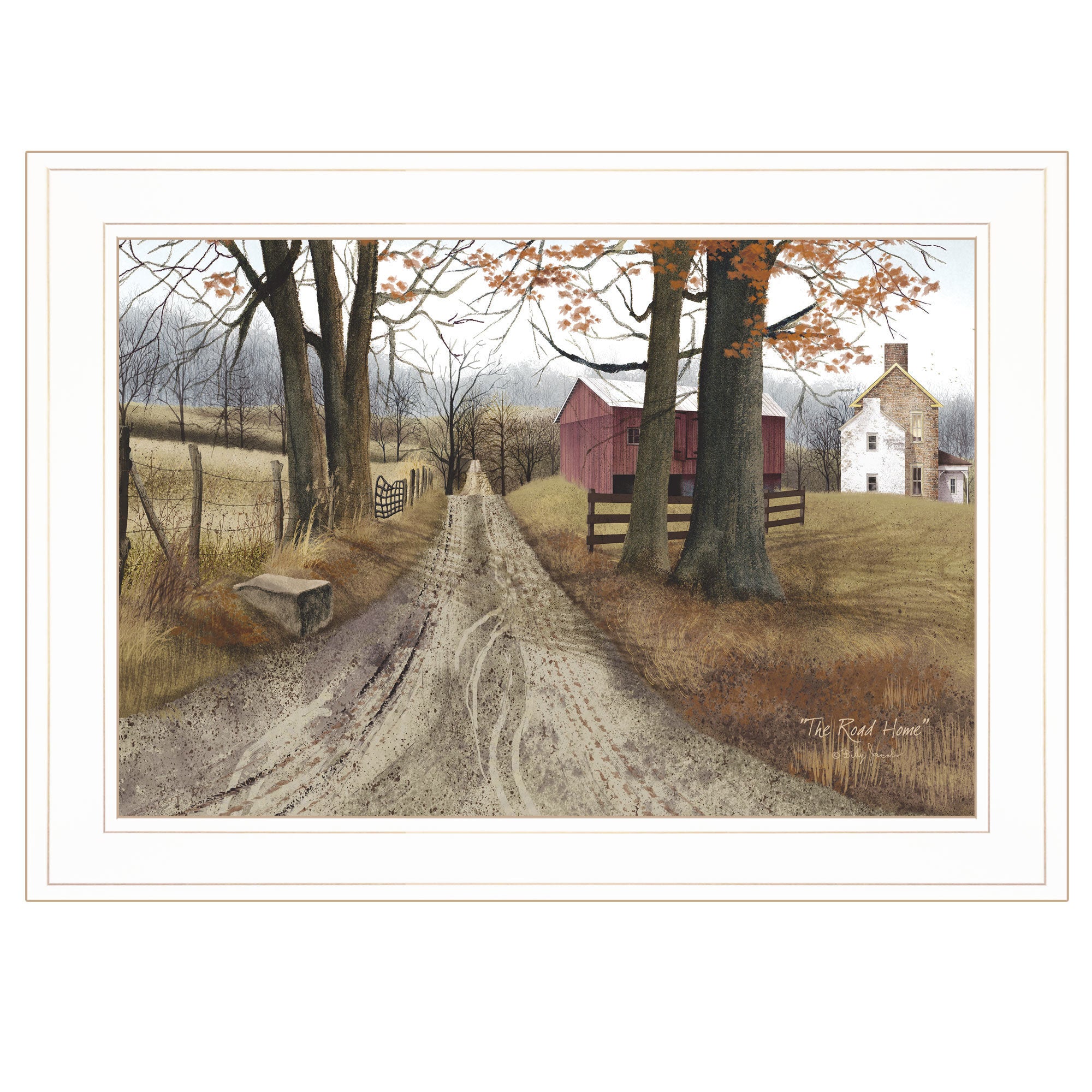 "The Road Home" By Billy Jacobs, Ready to Hang Framed Print, White Frame - Pozzby Home Solutions