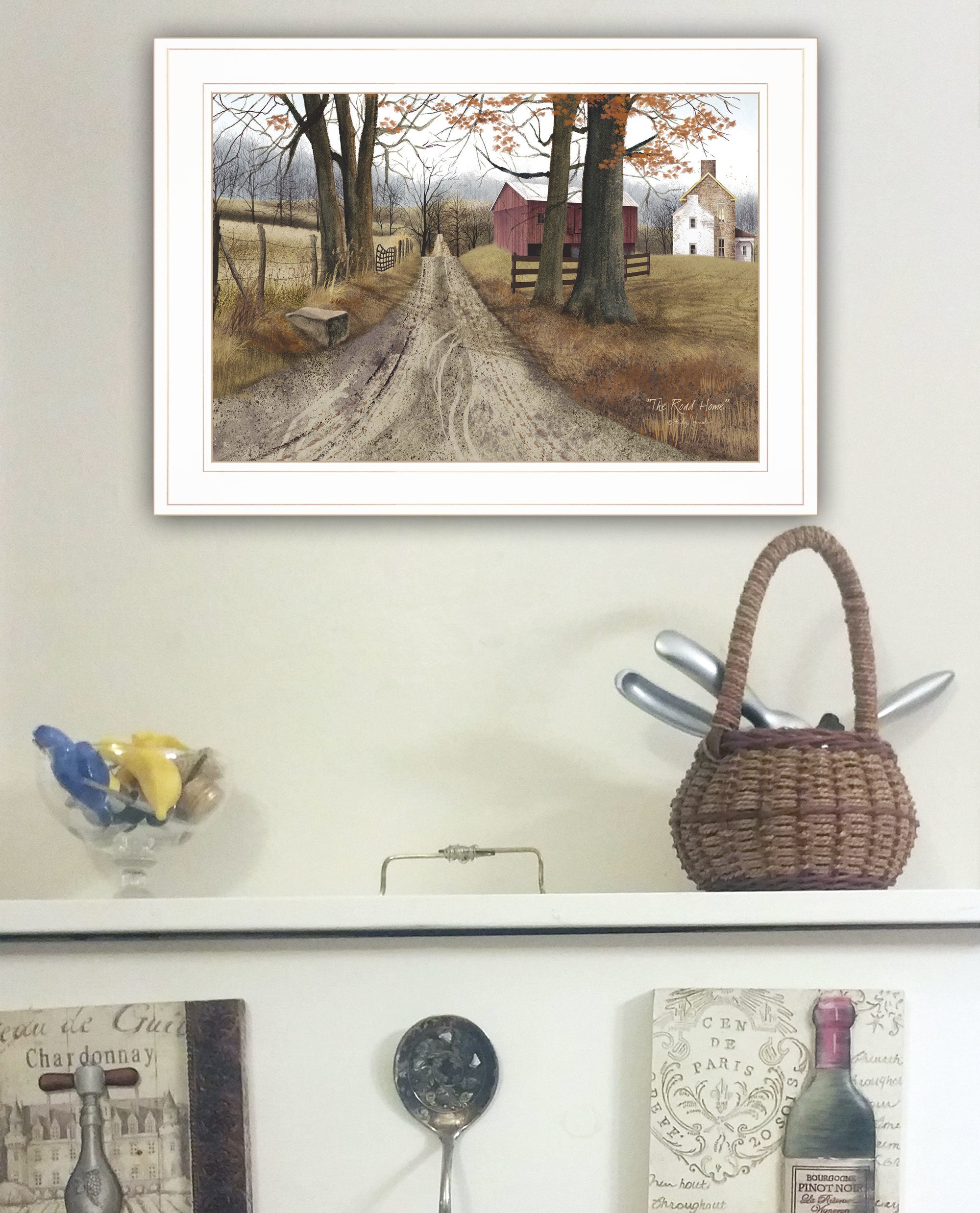 "The Road Home" By Billy Jacobs, Ready to Hang Framed Print, White Frame - Pozzby Home Solutions