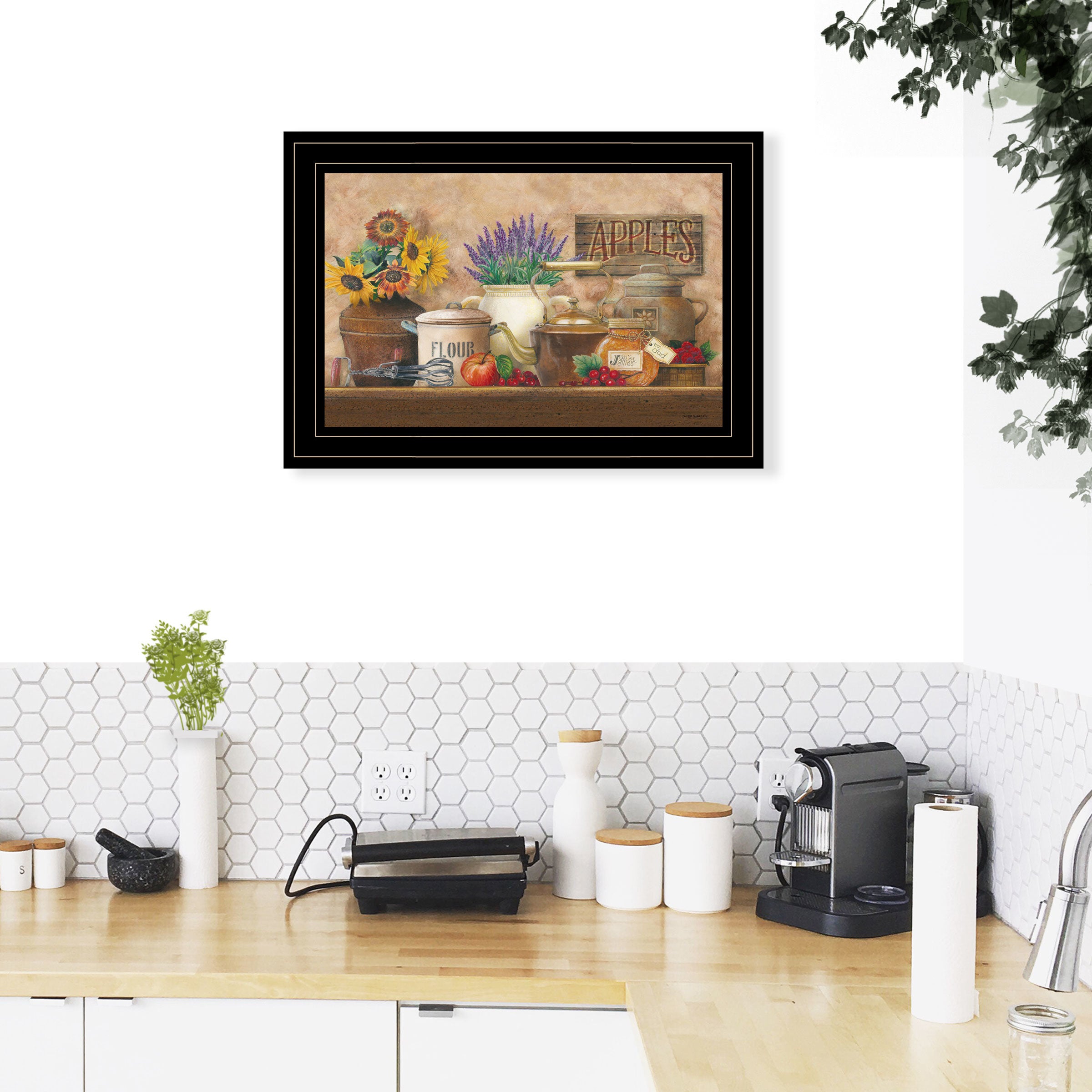 "Antique Kitchen" By Ed Wargo, Ready to Hang Framed Print, Black Frame - Pozzby Home Solutions