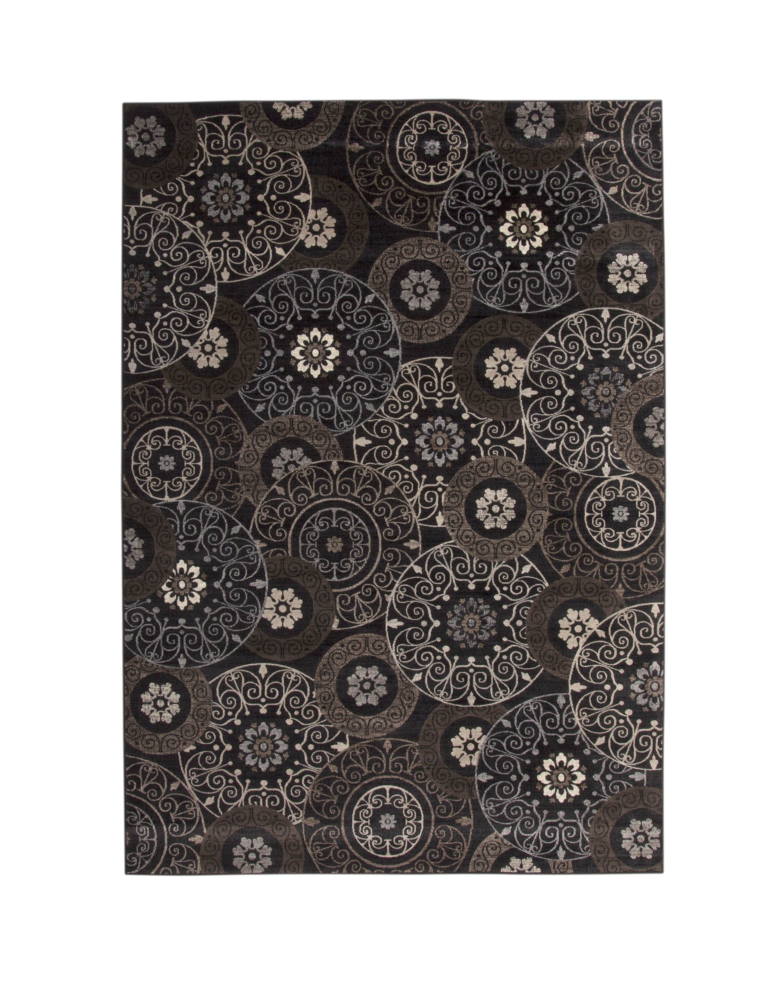 Lundy Chocolate/Black/Beige Area Rug 5x8 - Pozzby Home Solutions