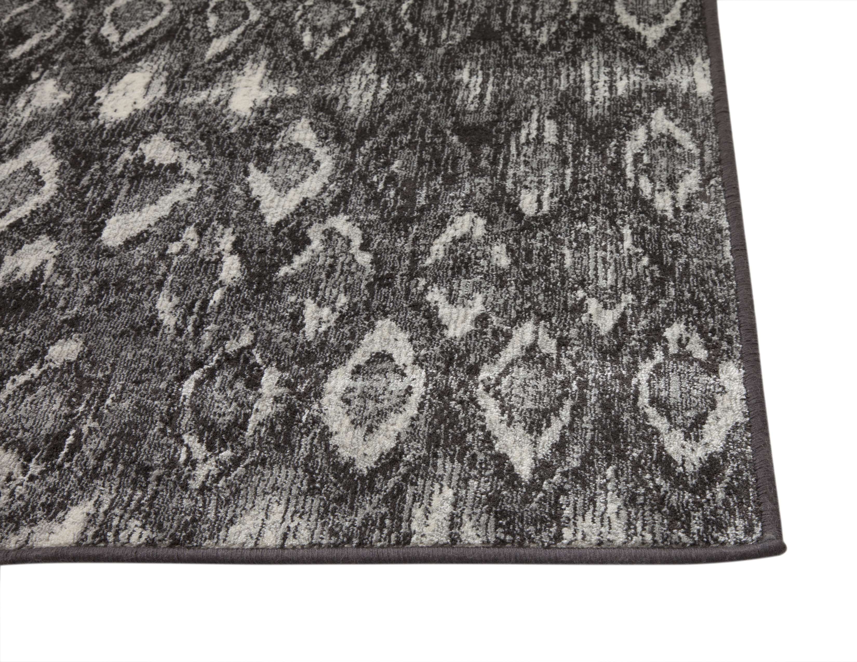 Charcoal, Grey, and Ivory Area Rug 5x8 - Pozzby Home Solutions