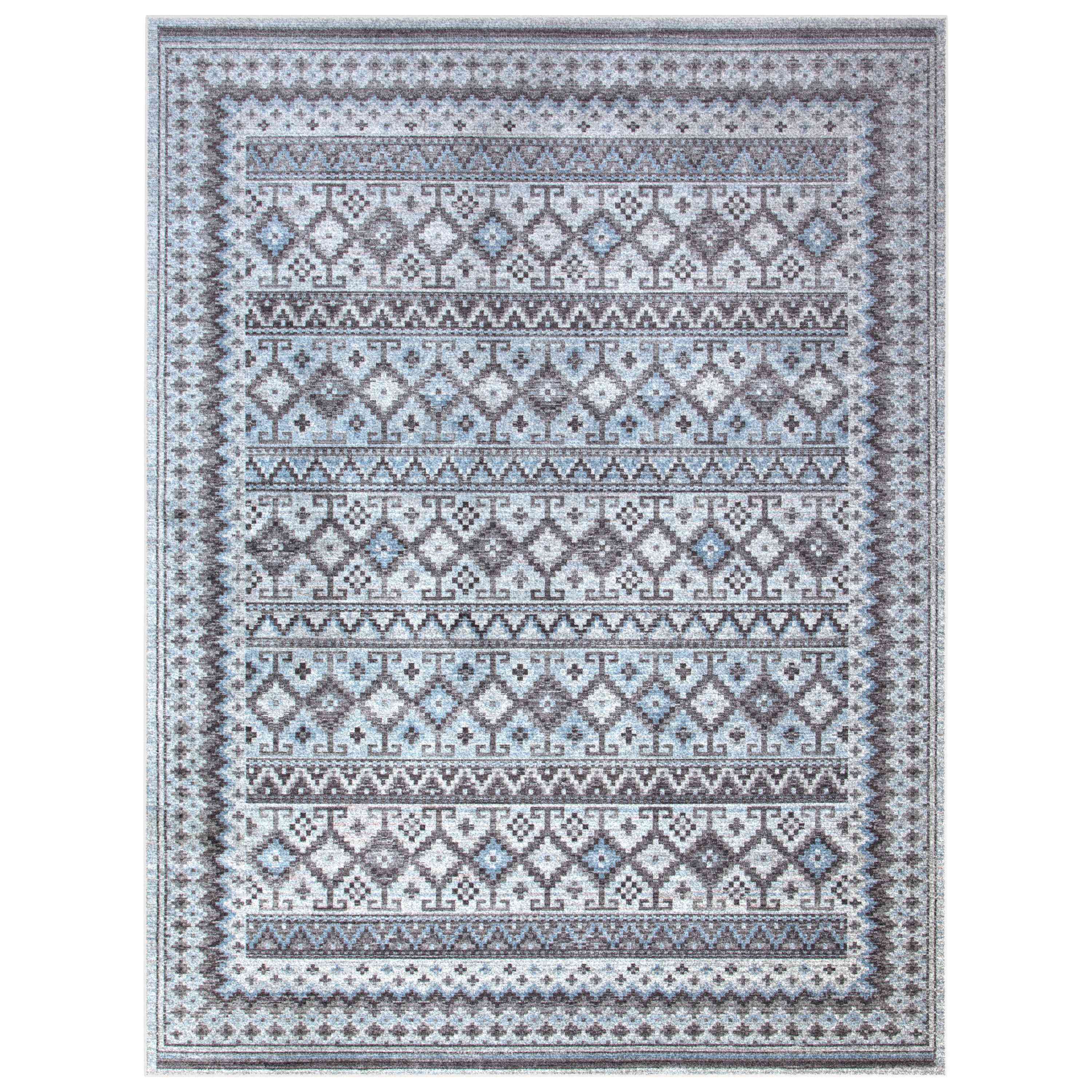 Fallon Blue/Charcoal/Grey/Ivory Area Rug 8x10 - Pozzby Home Solutions