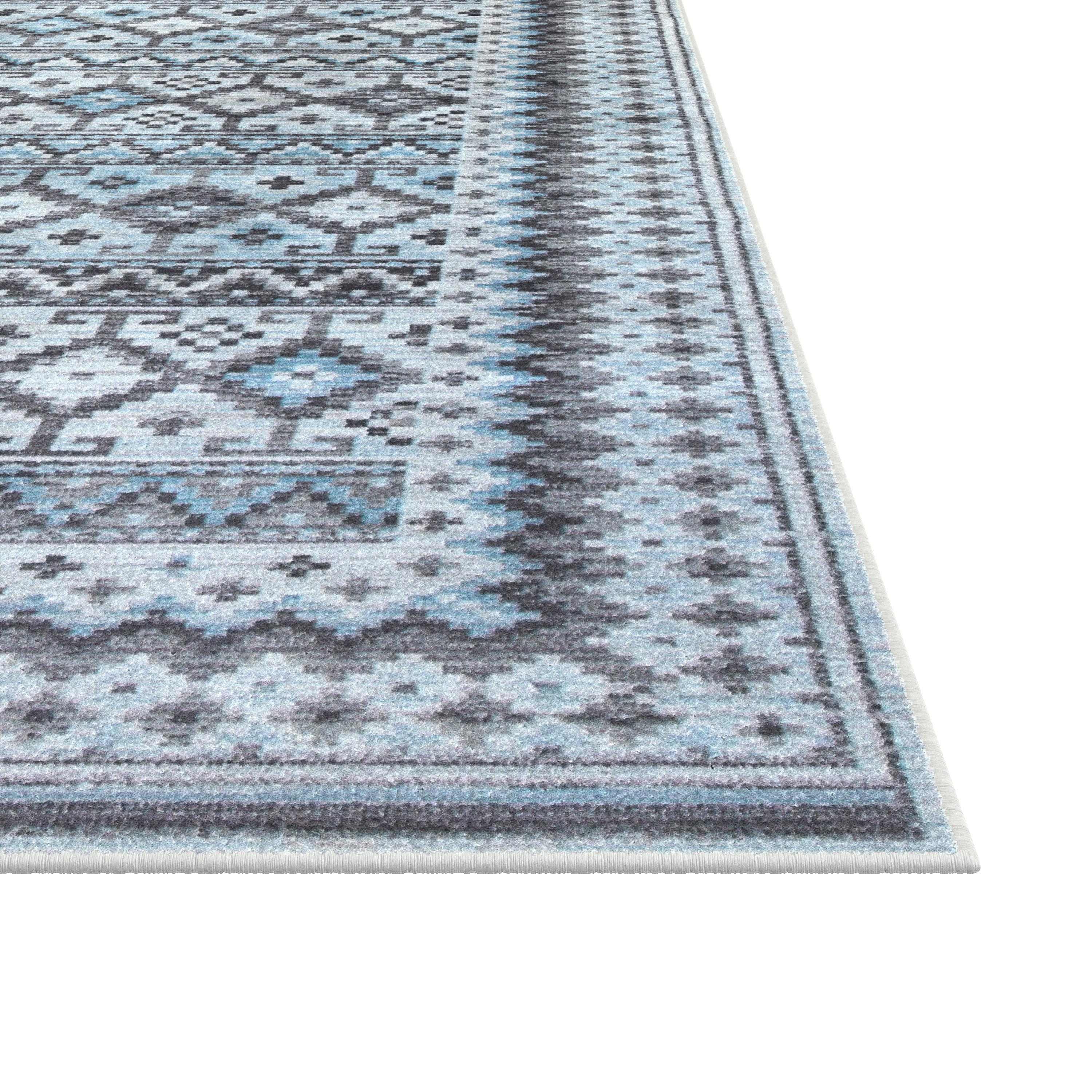 Fallon Blue/Charcoal/Grey/Ivory Area Rug 8x10 - Pozzby Home Solutions