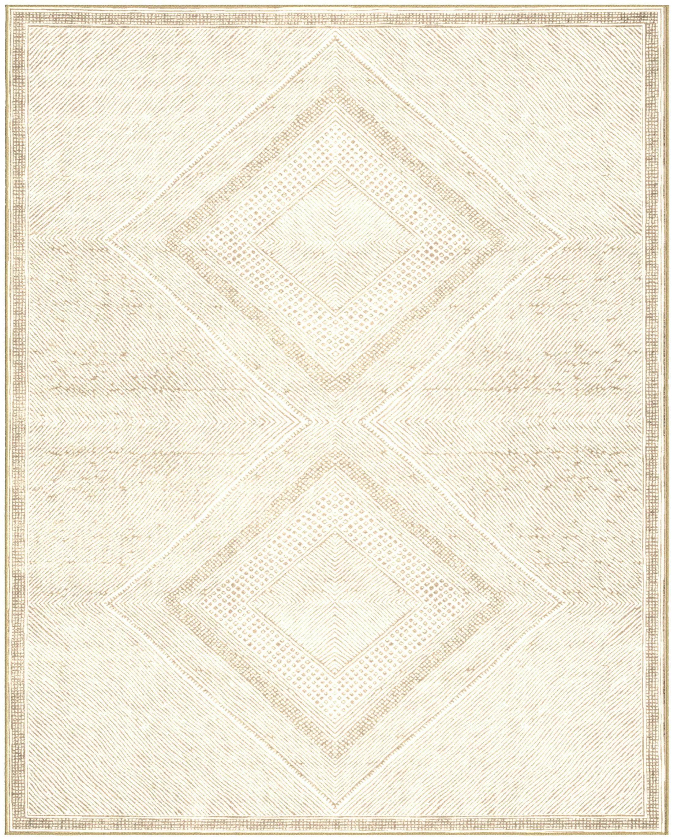 Benzara Beige and White Viscose Area Rug 5x8 - Pozzby Home Solutions