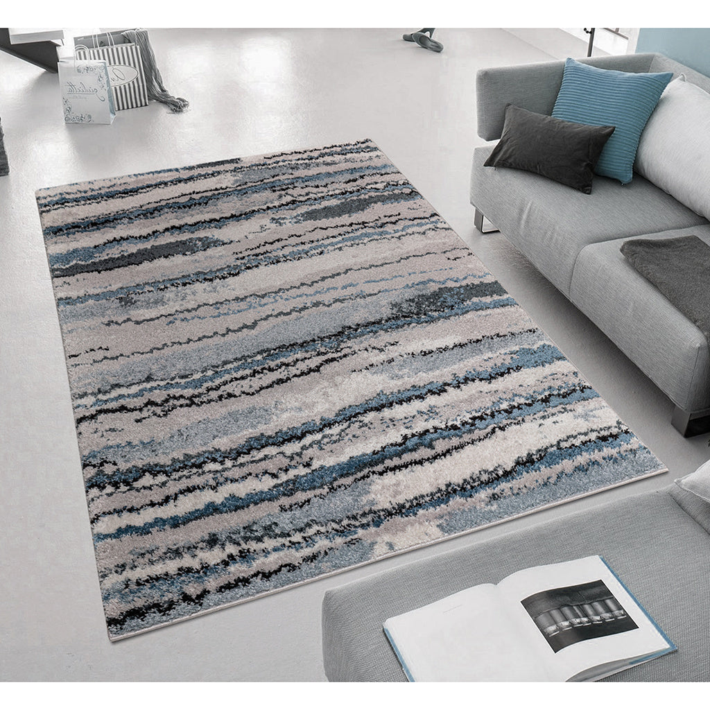 Watercolor Abstract Stripe Woven Area Rug - Pozzby Home Solutions