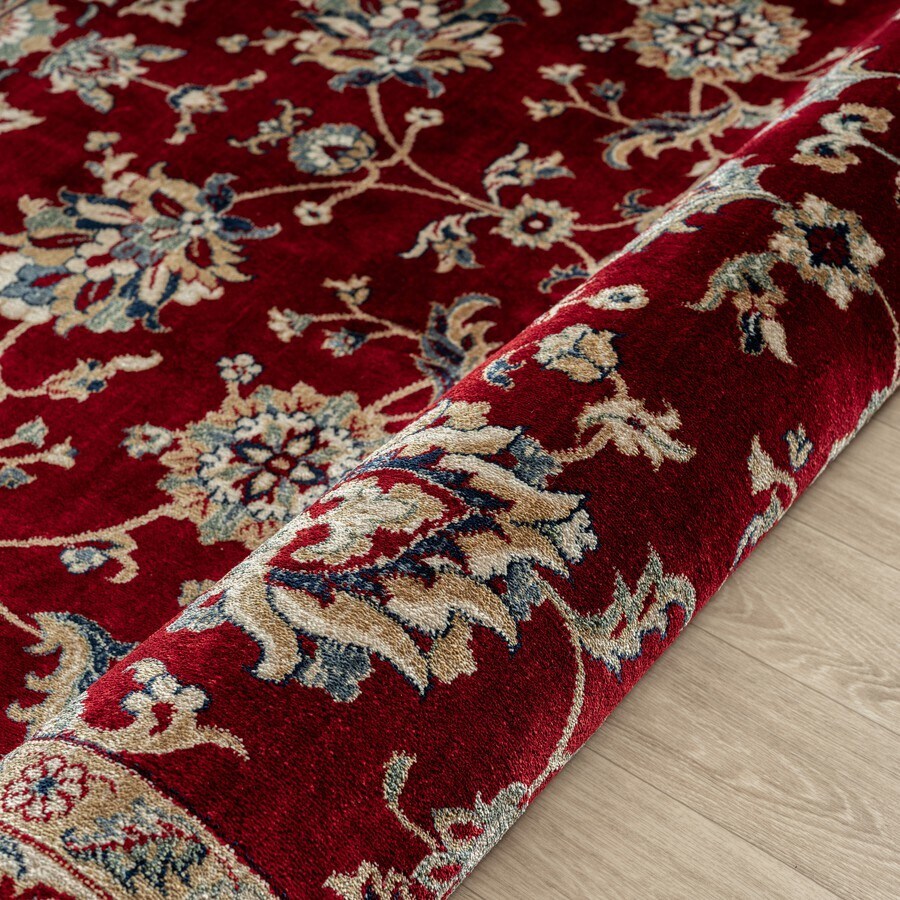 Stylish Classic Pattern Design Traditional Floral Filigree Bordered Area Rug - Pozzby Home Solutions