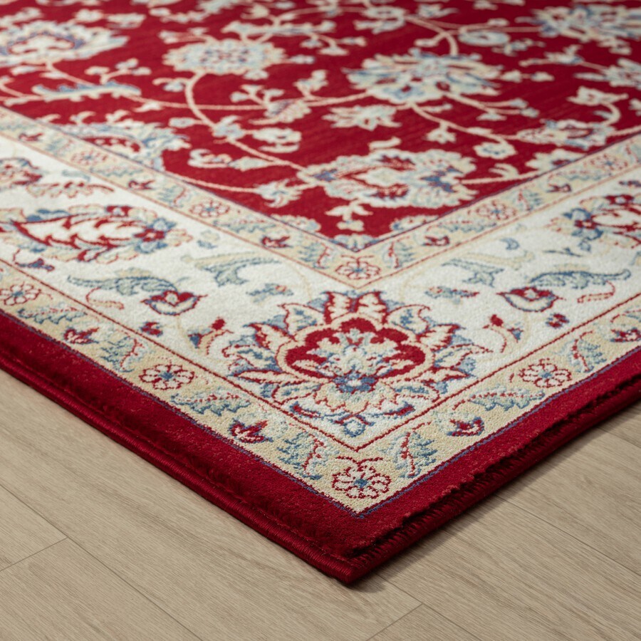 Stylish Classic Pattern Design Traditional Floral Filigree Bordered Area Rug - Pozzby Home Solutions