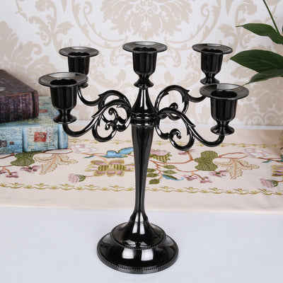 Silver- Gold -Black Or Bronze Metal Candle Holder 5 Arm Candle Holder - Pozzby Home Solutions