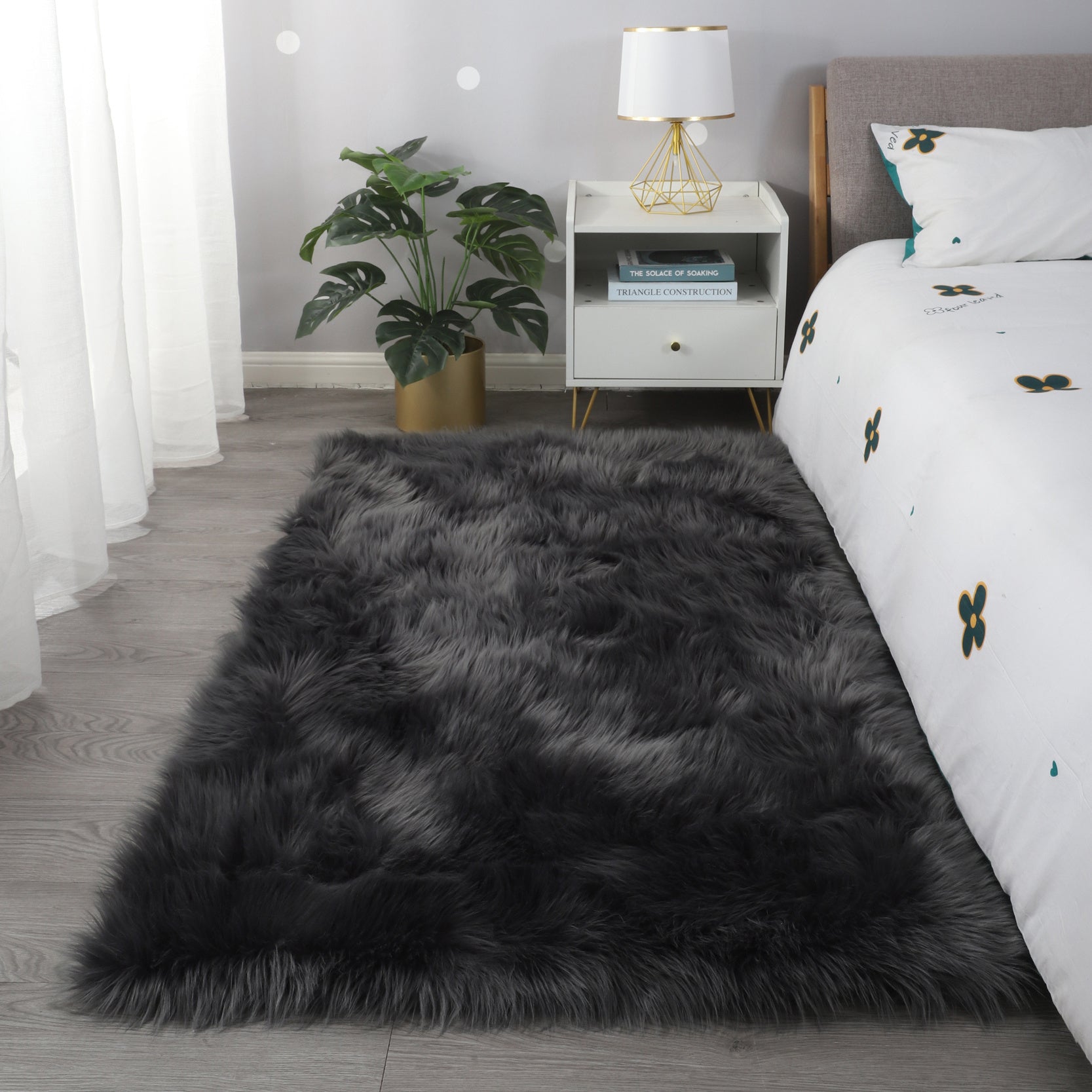 "Cozy Collection" Ultra Soft Fluffy Faux Fur Sheepskin Area Rug - Pozzby Home Solutions