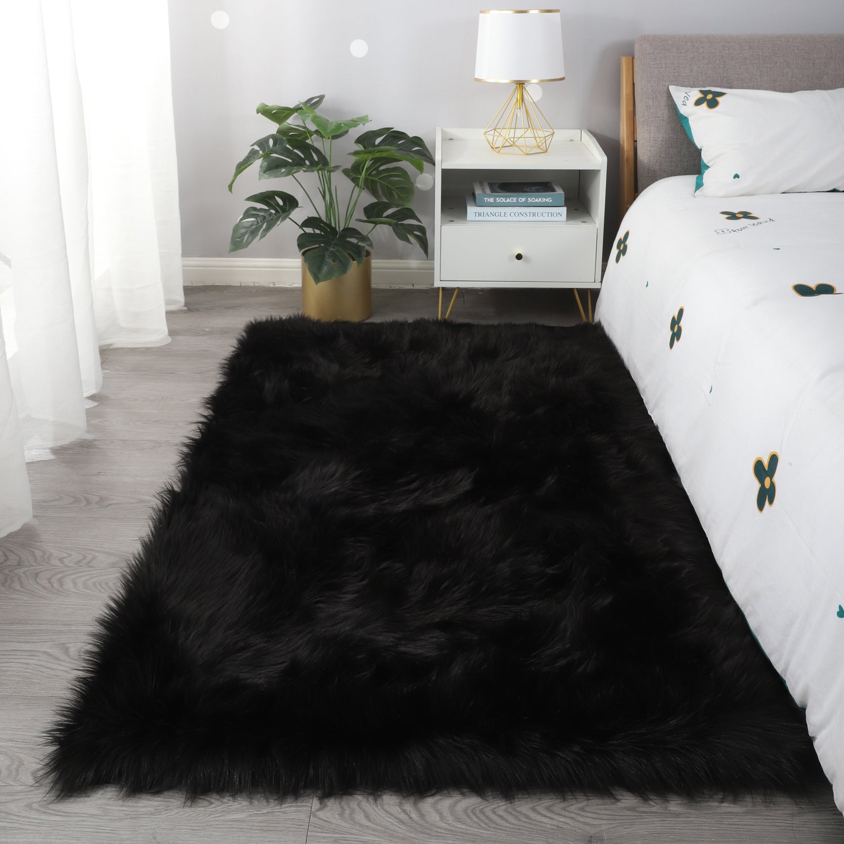 "Cozy Collection" Ultra Soft Fluffy Faux Fur Sheepskin Area Rug - Pozzby Home Solutions