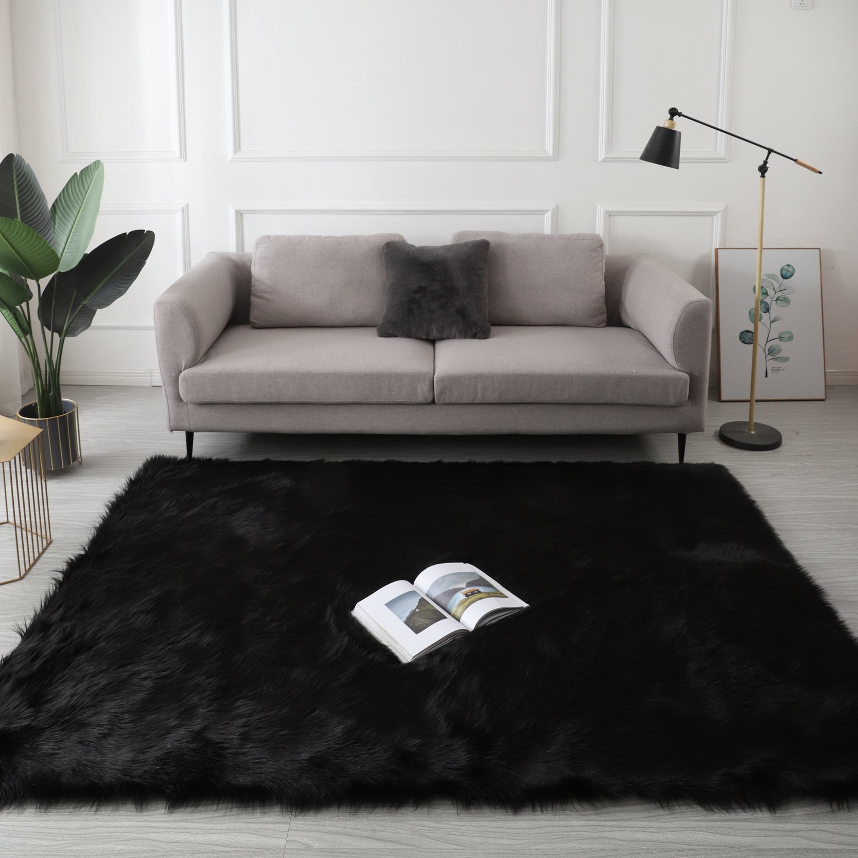 "Cozy Collection" Ultra Soft Fluffy Faux Fur Sheepskin Area Rug - Pozzby Home Solutions