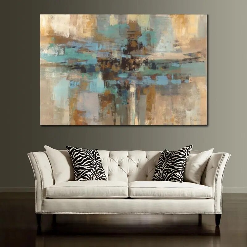 Wall Art Handmade Abstract Oil Painting Morning Fjord Modern ContemporSPECIFICATIONSBrand Name: ZemaluType: Oil PaintingsStyle: Modern StyleOrigin: Mainland ChinaSubjects: ABSTRACTMaterial: LinenForm: SingleSupport Base: CanvasShape: HPozzby Home SolutionsPozzby Home SolutionsWall Art Handmade Abstract Oil Painting Morning Fjord Modern Contemporary Artwork