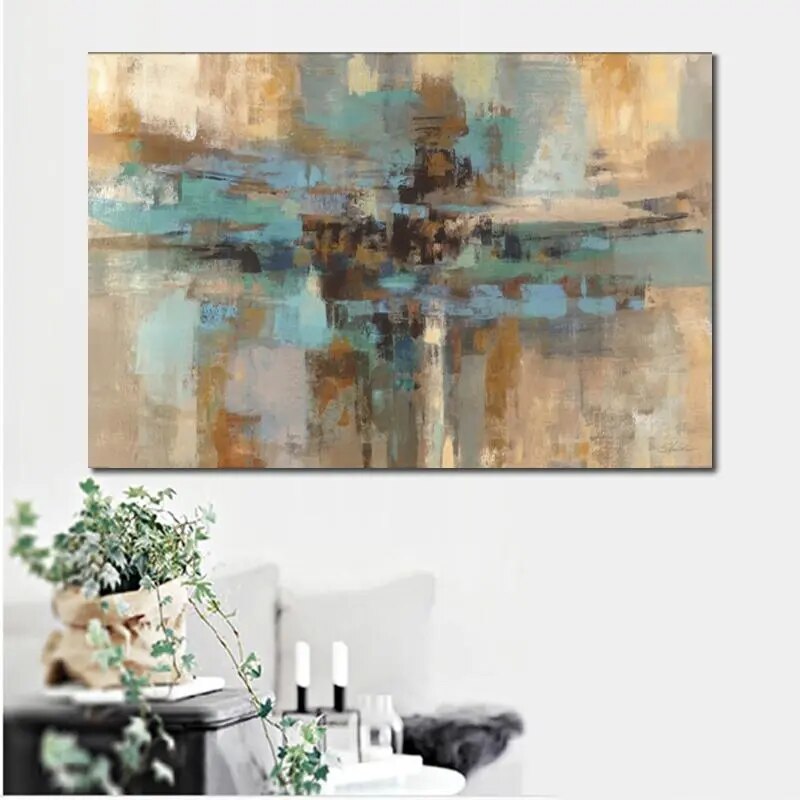 Wall Art Handmade Abstract Oil Painting Morning Fjord Modern ContemporSPECIFICATIONSBrand Name: ZemaluType: Oil PaintingsStyle: Modern StyleOrigin: Mainland ChinaSubjects: ABSTRACTMaterial: LinenForm: SingleSupport Base: CanvasShape: HPozzby Home SolutionsPozzby Home SolutionsWall Art Handmade Abstract Oil Painting Morning Fjord Modern Contemporary Artwork