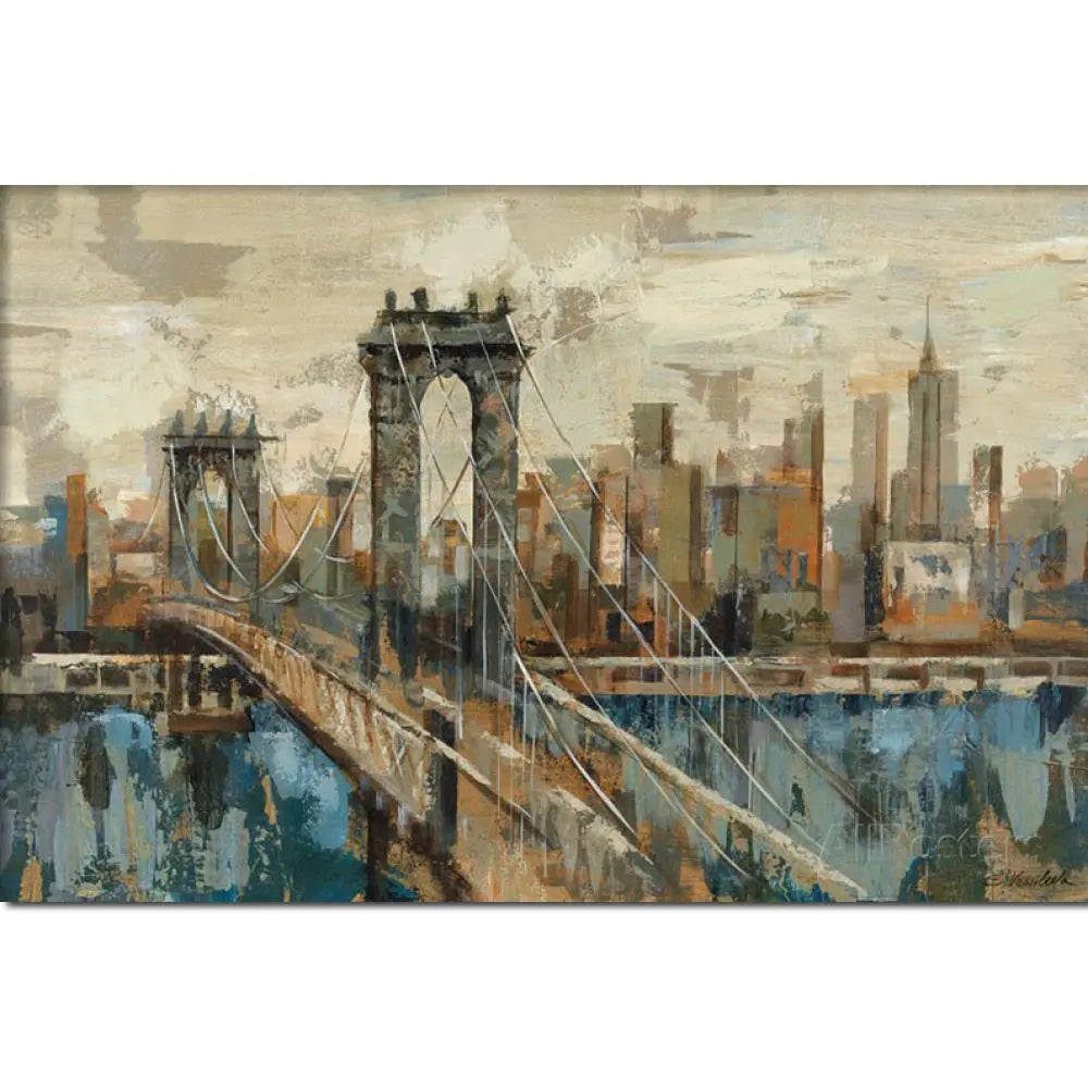 Wall Art Oil Painting New York Bridge Handmade Modern Abstract Canvas SPECIFICATIONSBrand Name: ZemaluType: Oil PaintingsStyle: ABSTRACTOrigin: Mainland ChinaSubjects: LandscapeMaterial: LinenForm: SingleSupport Base: CanvasShape: HoriPozzby Home SolutionsPozzby Home SolutionsYork Bridge Handmade Modern Abstract Canvas Artwork Landscape Picture