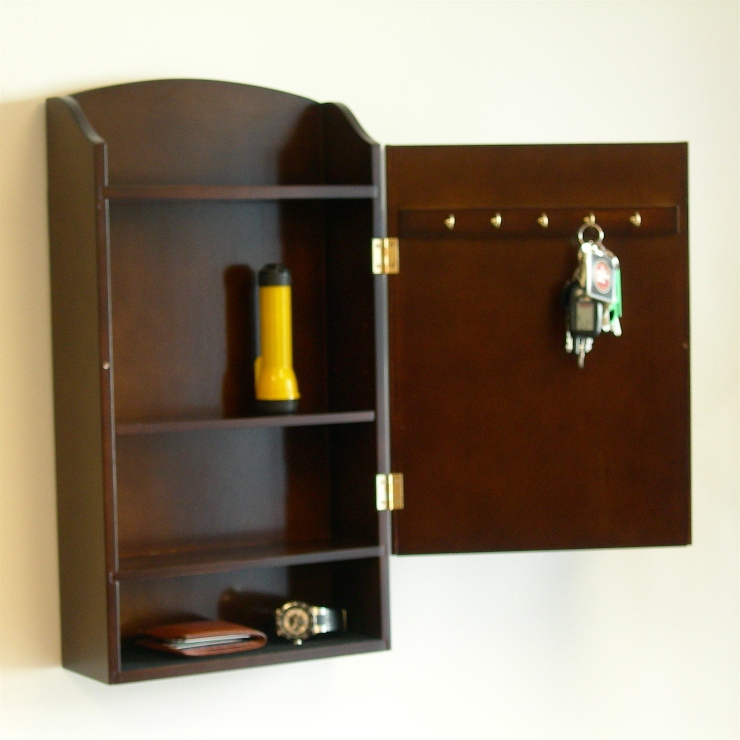 Door / Wall Mount Organizer Letter Holder Mail Sorter in Dark Walnut - Pozzby Home Solutions