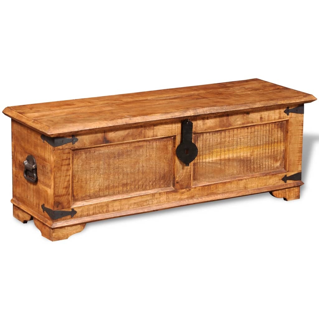 vidaXL Storage Chest Rough Mango Wood - Pozzby Home Solutions