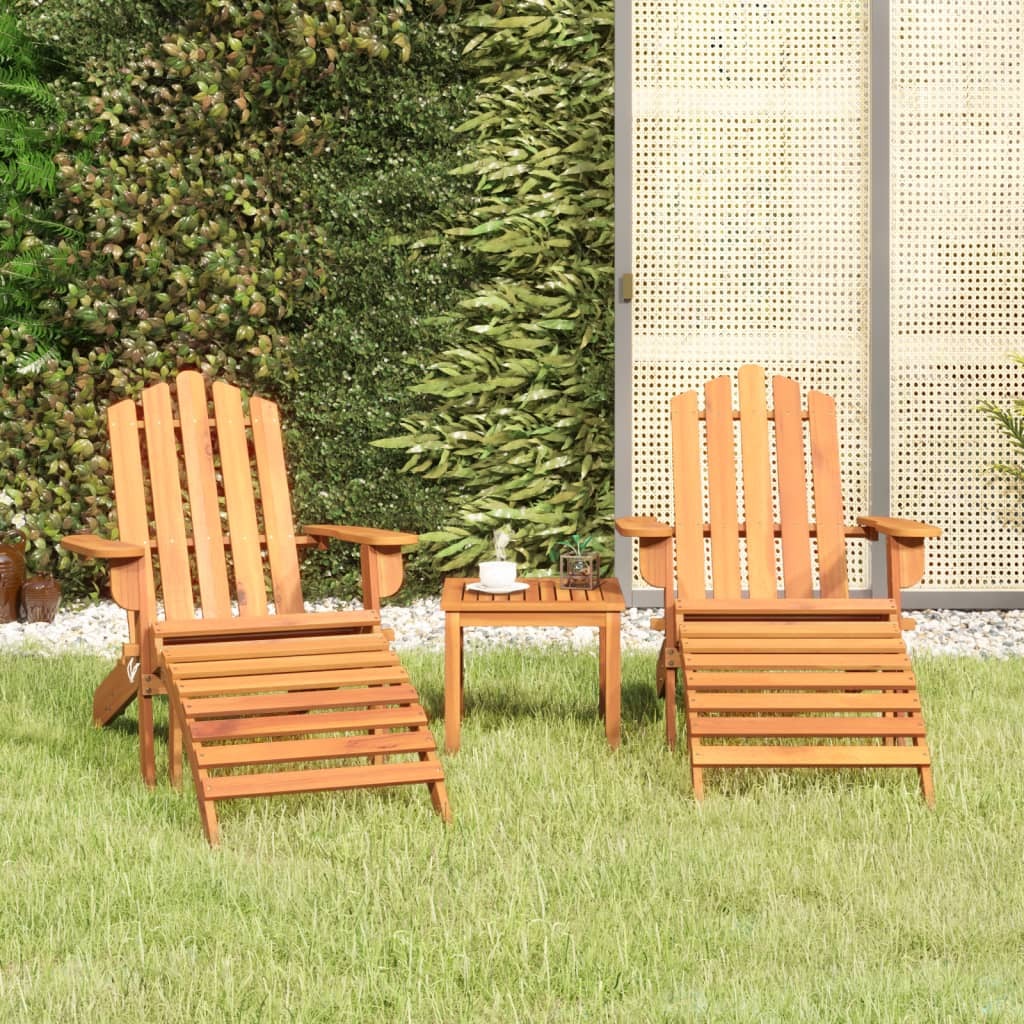 vidaXL 3 Piece Adirondack Patio Lounge Set Solid Wood Acacia - Pozzby Home Solutions