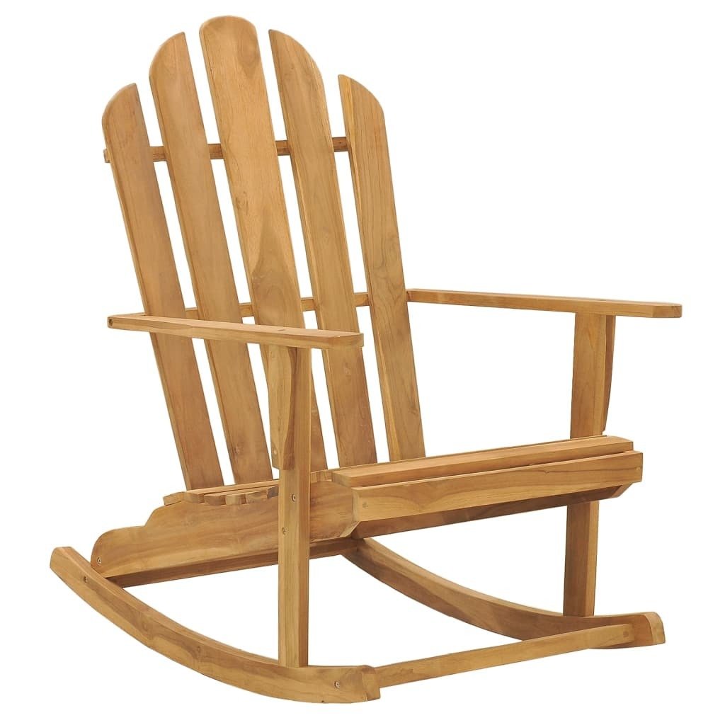 Adirondack Rocking Chair Solid Teak Wood
Material: Fine sanded teak hard wood with waterbase finish
Dimensions: 26" x 39.4" x 40.6" (W x D x H)
Armrest height from the ground: 24.4"
Seat height from the grOutdoor SeatingvidaXLPozzby Home SolutionsAdirondack Rocking Chair Solid Teak Wood