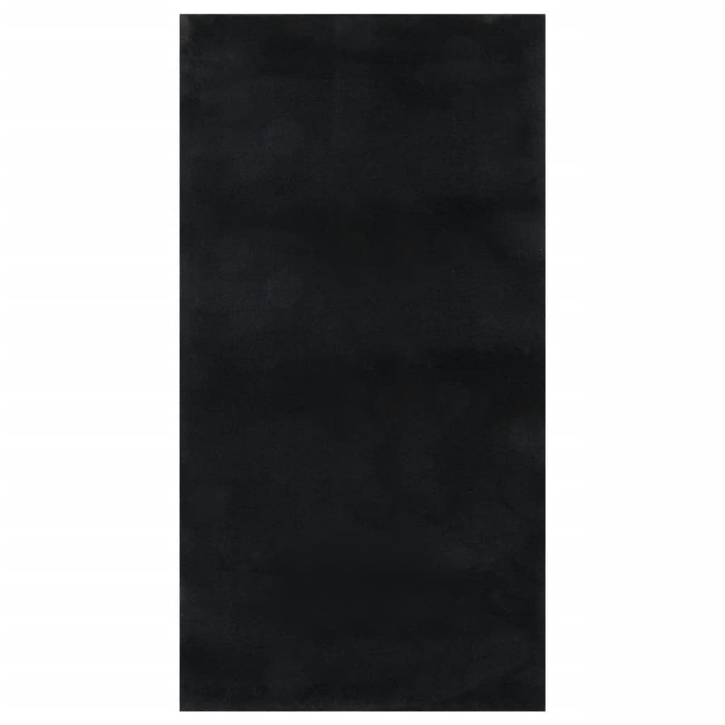 vidaXL Shaggy Rug Black 4'x6' Polyester - Pozzby Home Solutions