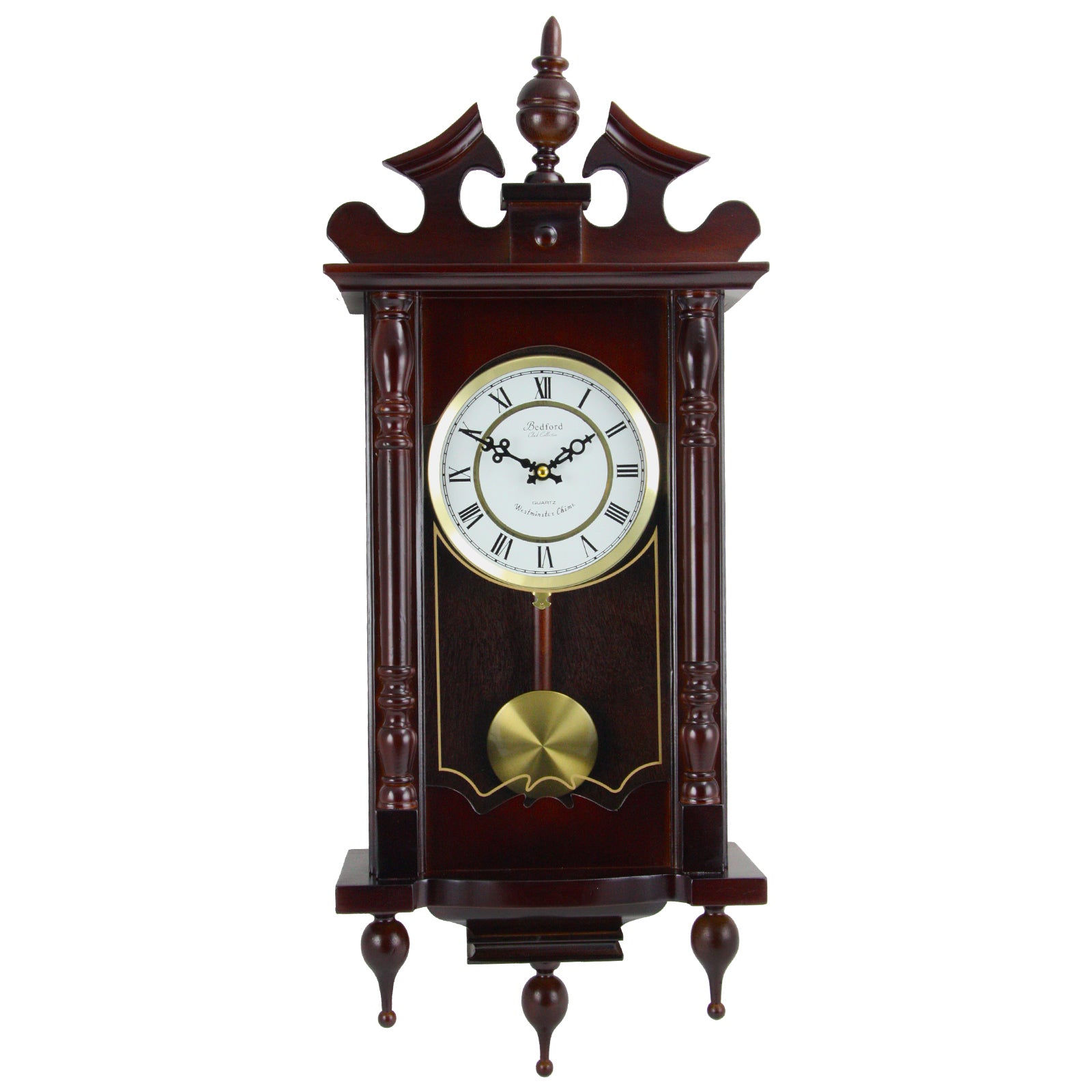 Bedford Clock Collection Classic 31 Inch Chiming Pendulum Wall Clock iBedford Clock Collection offers you the elegance and beauty of classic style with the modern reliable technology of today's wall clocks. Whether a gift to your self ClocksBEDFORD CLOCK COLLECTIONPozzby Home SolutionsBedford Clock Collection Classic 31 Inch Chiming Pendulum Wall Clock