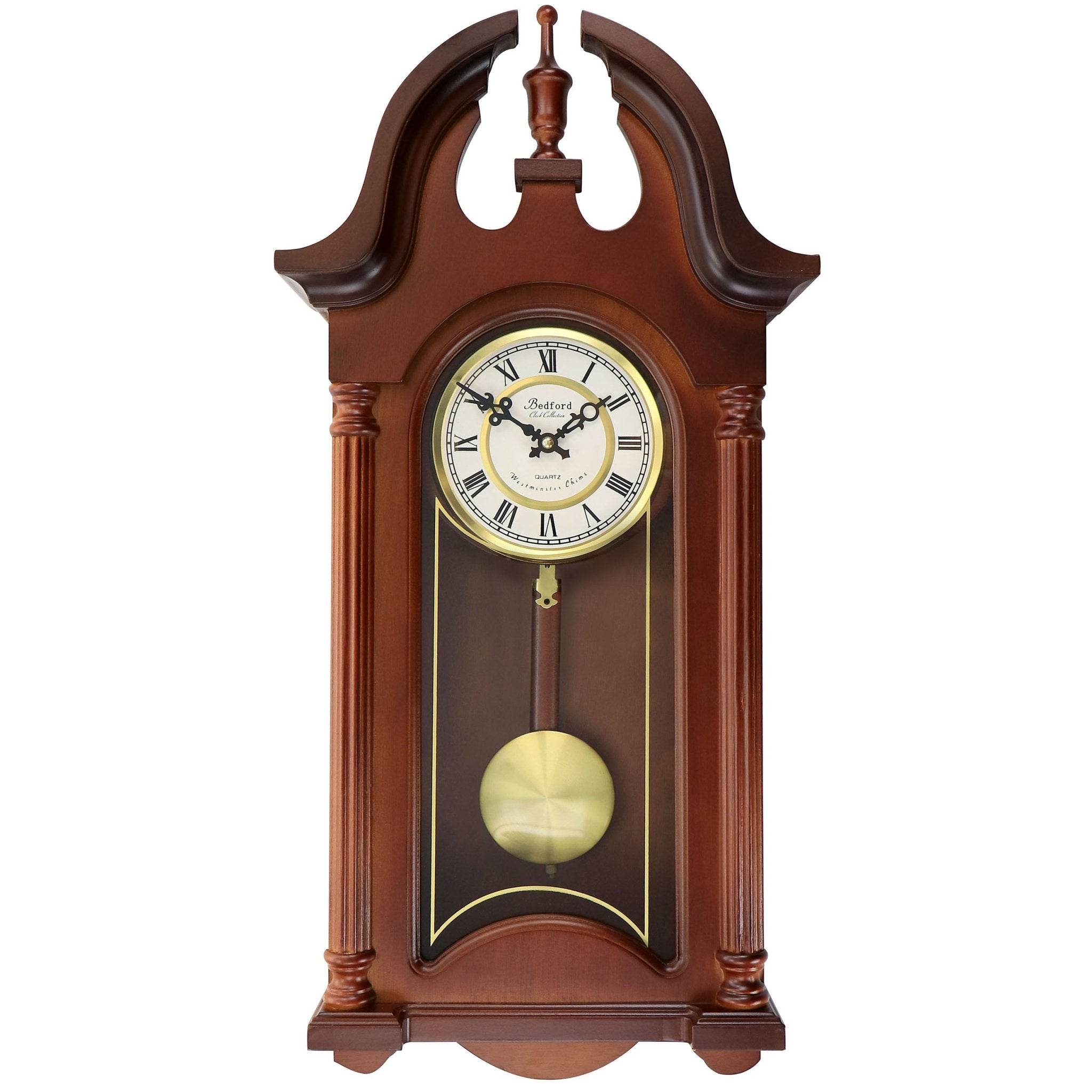 Bedford Clock Collection Delphine 27 Inch Mahogany Chiming Pendulum WaBedford Clock Collection offers you the elegance and beauty of classic style with the modern reliable technology of today's wall clocks. Whether a gift to yourself oClocksBEDFORD CLOCK COLLECTIONPozzby Home SolutionsBedford Clock Collection Delphine 27 Inch Mahogany Chiming Pendulum Wall Clock