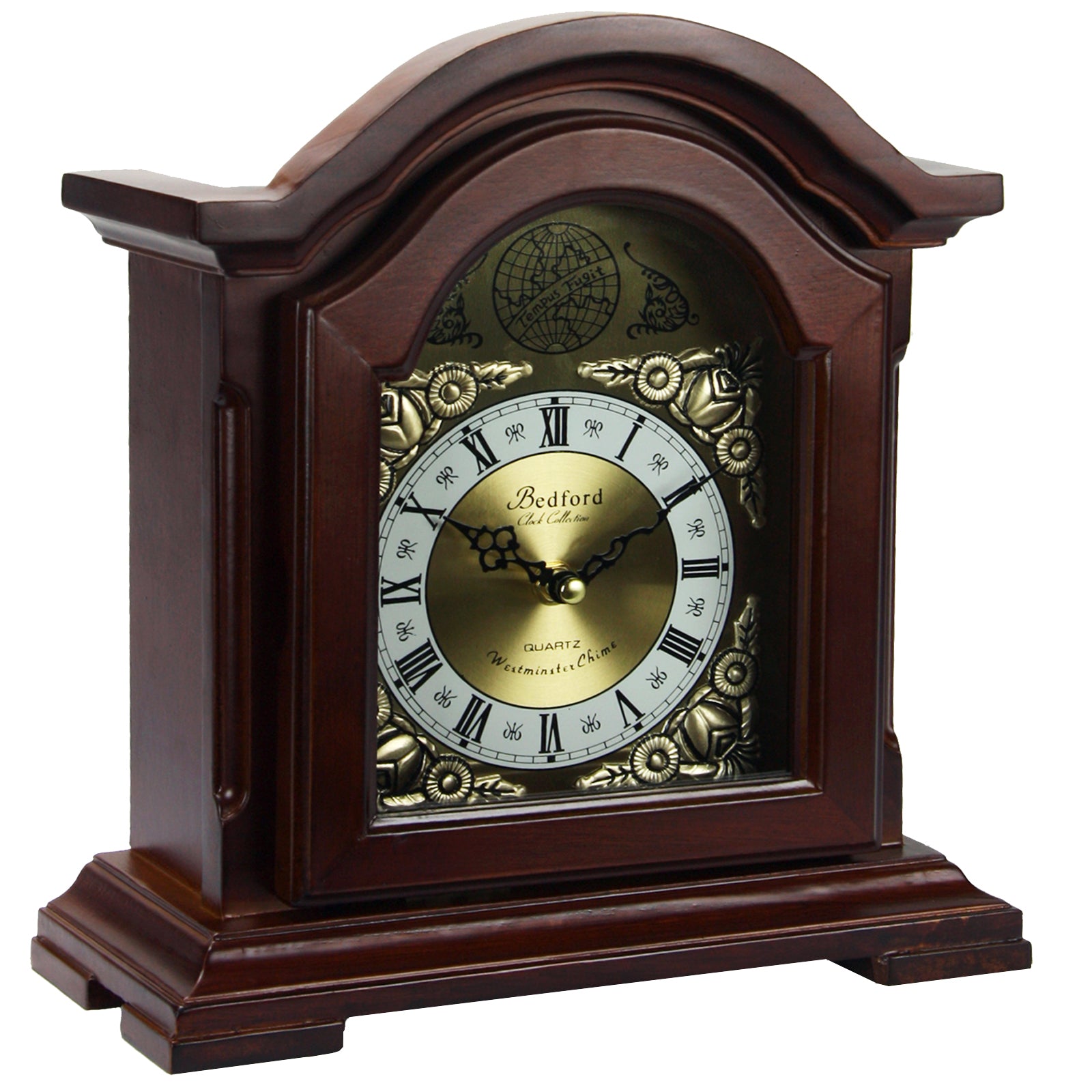 Bedford Clock Collection Redwood Mantel Clock with ChimesThis lovely Mantel clock features a Redwood oak finish case and glass enclosure for the clock face. Rich and deeply colored it is timeless and exquisite. The dial isClocksBedford Clock CollectionPozzby Home SolutionsBedford Clock Collection Redwood Mantel Clock