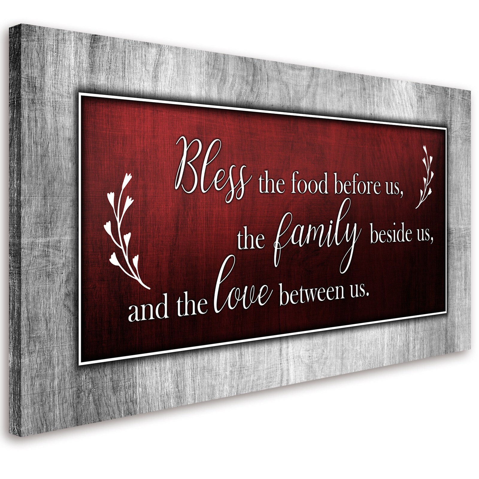 Bless This Food Quote Canvas Wall Art Framed Artwork Ready to Hang Home Decor - Pozzby Home Solutions