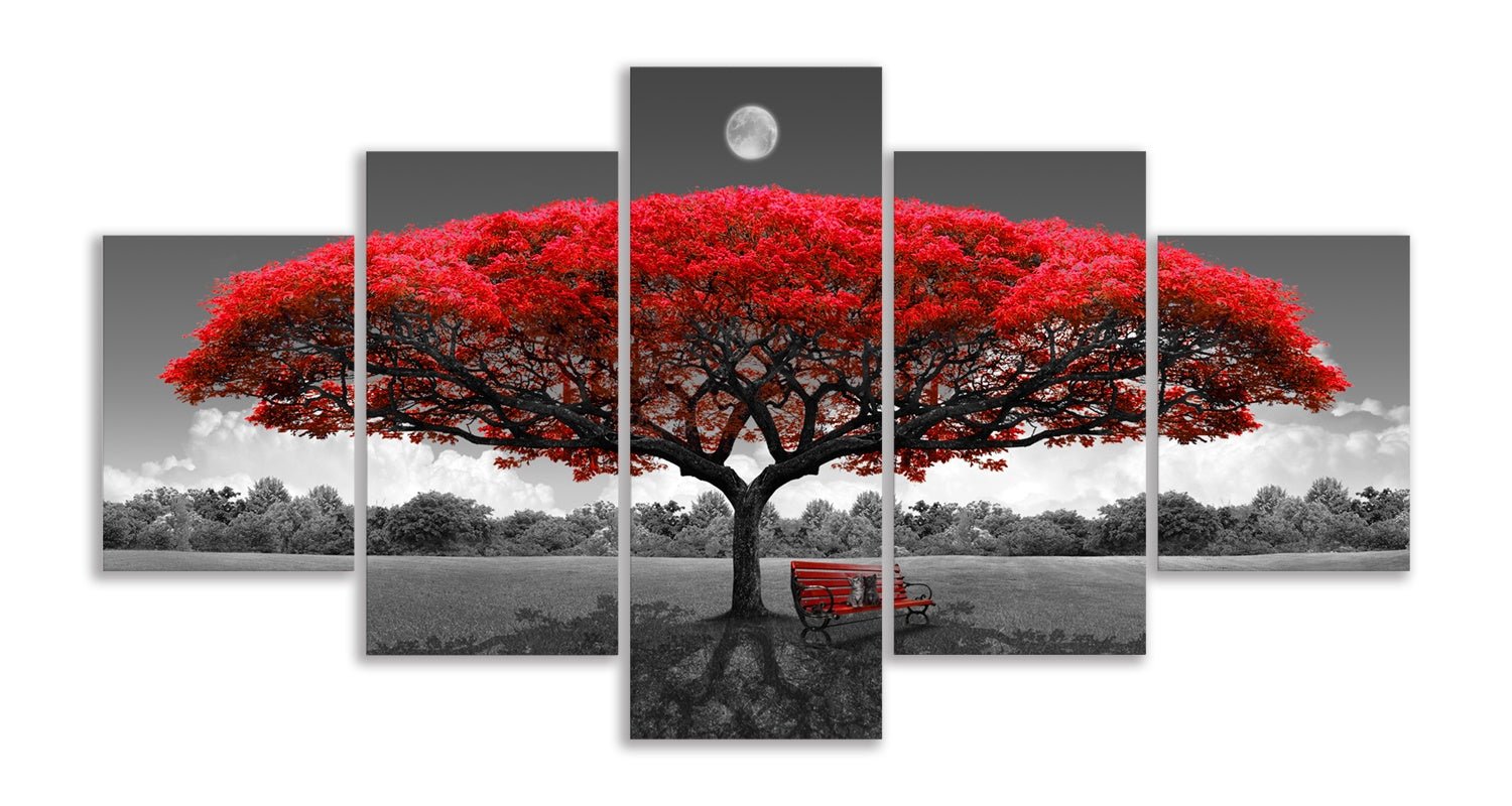 Canvas Red Tree Wall Art with Moon 5 PiecesHighlights:1.PERFECT CANVAS ART: High Definition Giclee Modern Canvas Wall Art Printings Artwork,Red Tree Pictures Wall Art Were Printed on Canvas.High-quality EnvirWall ArtAmosi ArtPozzby Home SolutionsCanvas Red Tree Wall Art