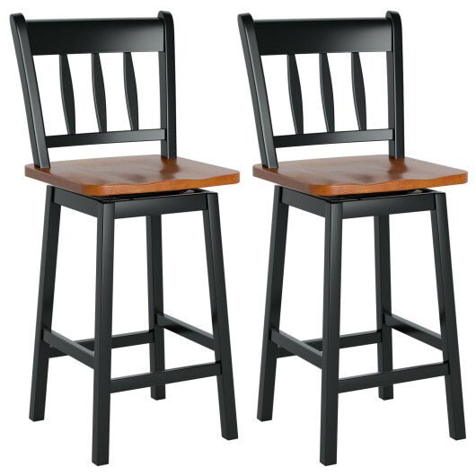 24.5 Inches Set of 2 Swivel Bar Stools with 360? Swiveling-Black - ColA great addition to add to the function and warmth of your home. Each counter height/pub height bar stool features a 360°swivel seat that has a premium metal swivel Furniture > Kitchen & Dining > Bar StoolsPozzby Home SolutionsPozzby Home Solutions2 Swivel Bar Stools