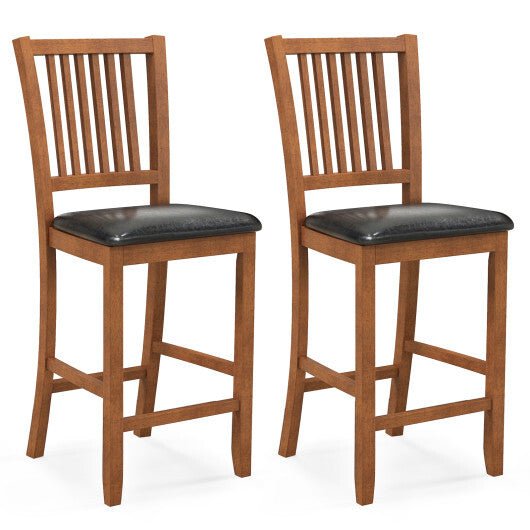 2-Piece Bar Chair Set Counter Height Bar Stool with Backrest-Walnut - Specifications: Color Walnut and BlackMaterial Rubber Wood PU Leather SpongeOverall Dimension 16.5" x 19.5" x 39"Height of Backrest 13"Size of Seat 16.5" x 15.5"HeigFurniture > Kitchen & Dining > Bar StoolsPozzby Home SolutionsPozzby Home Solutions2-Piece Bar Chair Set Counter Height Bar Stool