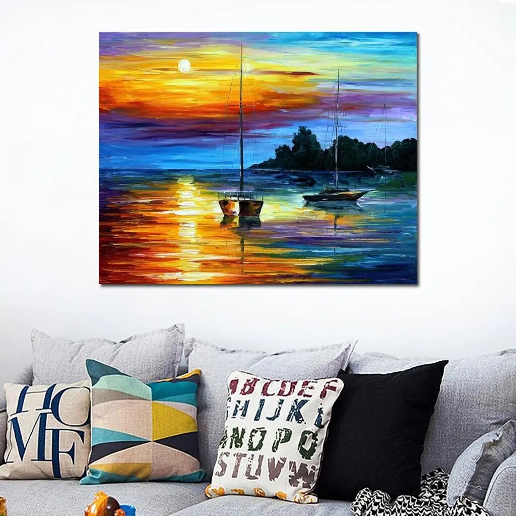 Colorful Hand Painted oil paintings-SunsetSPECIFICATIONSBrand Name: ZemaluType: Oil PaintingsStyle: Modern StyleOrigin: Mainland ChinaSubjects: FlowerMaterial: LinenForm: SingleSupport Base: Canvasis_customiWall ArtPozzby Home SolutionsPozzby Home SolutionsColorful Hand Painted oil paintings-Sunset