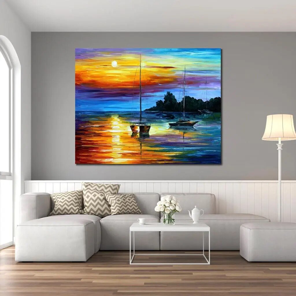 Colorful Hand Painted oil paintings-SunsetSPECIFICATIONSBrand Name: ZemaluType: Oil PaintingsStyle: Modern StyleOrigin: Mainland ChinaSubjects: FlowerMaterial: LinenForm: SingleSupport Base: Canvasis_customiWall ArtPozzby Home SolutionsPozzby Home SolutionsColorful Hand Painted oil paintings-Sunset