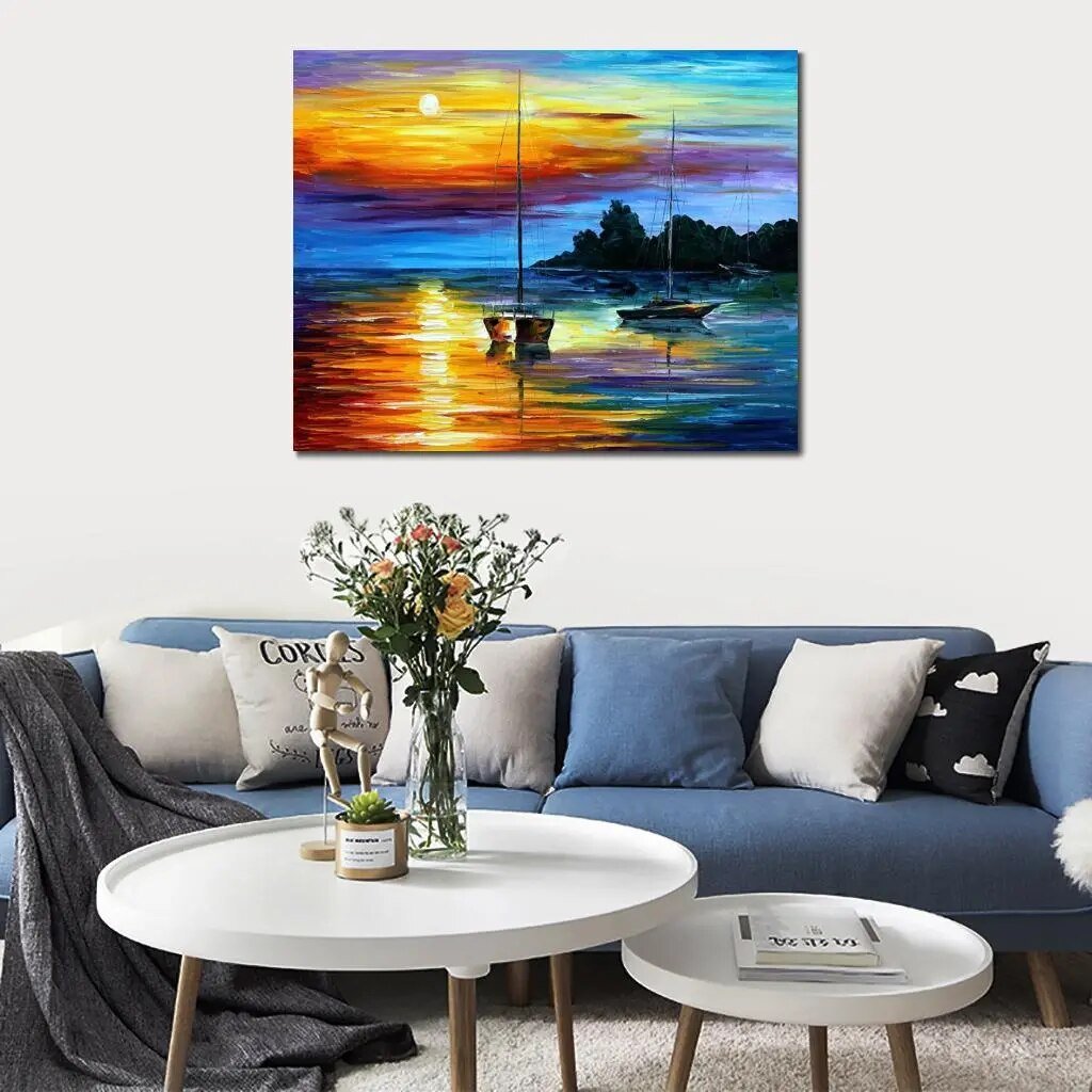 Colorful Hand Painted oil paintings-SunsetSPECIFICATIONSBrand Name: ZemaluType: Oil PaintingsStyle: Modern StyleOrigin: Mainland ChinaSubjects: FlowerMaterial: LinenForm: SingleSupport Base: Canvasis_customiWall ArtPozzby Home SolutionsPozzby Home SolutionsColorful Hand Painted oil paintings-Sunset